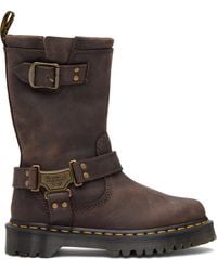 Dr. Martens - Anistone Hi Leather Biker Boots - Lyst