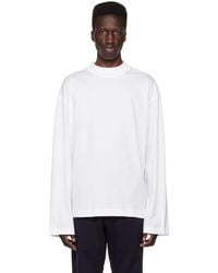 Dries Van Noten - White Mock Neck Long Sleeve T-shirt - Lyst