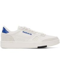 Reebok - White & Blue Lt Court Sneakers - Lyst