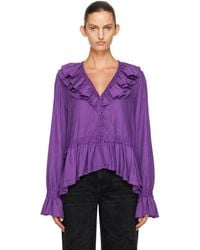 Ganni - Viscose Silk Blouse - Lyst