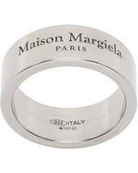 Maison Margiela - Bague argentée à logo gravé - Lyst