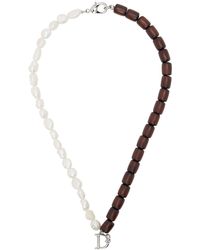 DSquared² - Dsqua2 collier blanc et brun à perles naturelles - Lyst