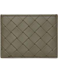 Bottega Veneta - Khaki Intrecciato Stamp Credit Card Holder - Lyst