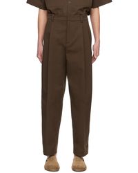 LE17SEPTEMBRE - Pantalon brun à plis - Lyst