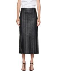 Victoria Beckham - Kick Detail Leather Midi Skirt - Lyst