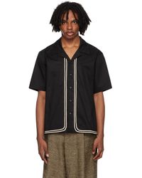 Commas - Chemise Noire À Garnitures En Corde Tressée - Lyst