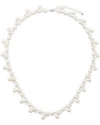 Hatton Labs - Pearl Tennis Chain Necklace - Lyst