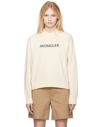 Moncler - Off- Embroide Logo Sweatshirt - Lyst