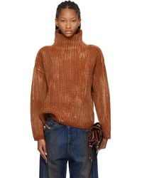 DIESEL - Ribbed Wool Blend Funnel-Neck Sweater - Lyst