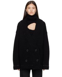 MM6 by Maison Martin Margiela - Black Double-breasted Jacket - Lyst