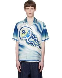 CASABLANCA - 'The Art Of The Serve' Short Sleeve Silk Shirt - Lyst