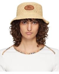 Burberry - Knight Stamp Raffia-Effect Bucket Hat - Lyst