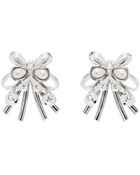 ShuShu/Tong - Silver Pearl Butterfly Flower Earrings - Lyst