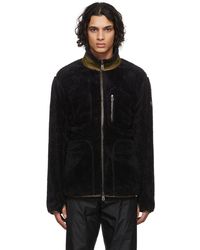 Moncler - Black Recycled Fleece Zip-up Sweater - Lyst