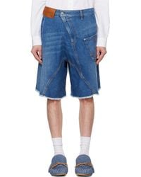 JW Anderson - ブルー Workwear ツイスト デニムショートパンツ - Lyst