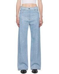 MSGM - Wide-Leg Glitter Jeans - Lyst