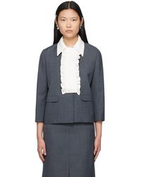 ShuShu/Tong - Gray Ruffled Jacket - Lyst