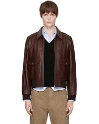 A.P.C. - Short Leather Jacket - Lyst