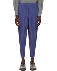 Homme Plissé Issey Miyake - Homme Plissé Issey Miyake Blue Monthly Color December Pants - Lyst