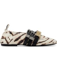 Ganni - Off- & Sue Triple Zebra Ballerina Flats - Lyst