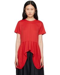 Comme des Garçons - Red Peplum T-shirt - Lyst