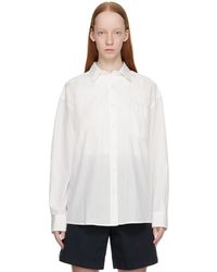 NOTHING WRITTEN Pome Puff Sleeve Shirt in White | Lyst