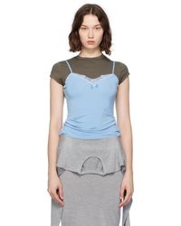 Acne Studios - グレー＆ブルー レイヤード ストラップ トップス - Lyst