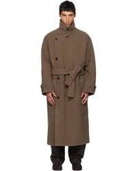 Lemaire - ブラウン ラップコート - Lyst