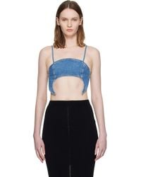 Marine Serre - Denim Moon Bra Top - Lyst