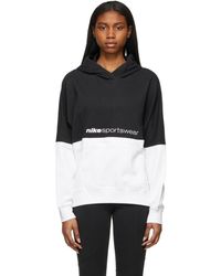nike archive white graphic cropped hoodie
