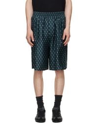 Balmain - Grid Print Silk Loose Pyjama Shorts - Lyst