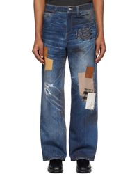 ANDERSSON BELL - Patchwork Printed Denim Trompe L'Oeil Jeans - Lyst