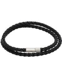 HUGO - Black Leather Bracelet - Lyst