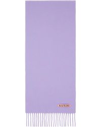 Acne Studios - Écharpe Mauve En Laine À Franges - Lyst