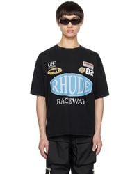 Rhude - Ssense Exclusive Black Raceway T-shirt - Lyst