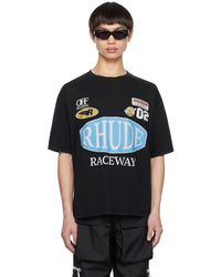 Rhude - T-shirt 'raceway' noir exclusif à ssense - Lyst