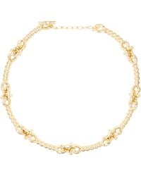 Ferragamo - Twisted Chain Gancini Necklace - Lyst