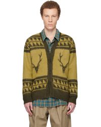 South2 West8 - Cardigan Jaune En Mohair À Col En V - Lyst