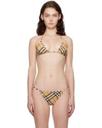 Burberry - Check Bikini Top - Lyst