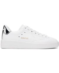 Golden Goose - White & Silver Bio-based Purestar Sneakers - Lyst