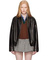 Miu Miu - Logo Leather Jacket - Lyst