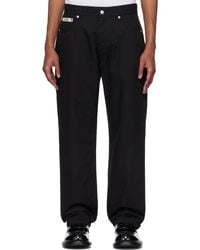 Moschino - Pantalon Noir En Popeline De Coton Et Nylon - Lyst