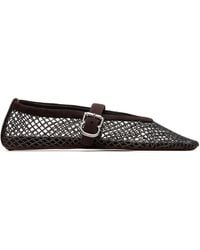Alaïa - Strass Fishnet Ballerina Flats - Lyst