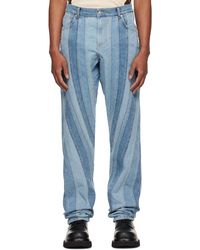 Mugler - Blue Spiral Jeans - Lyst