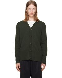 MM6 by Maison Margiela - Khaki Wool V-Neck Cardigan - Lyst