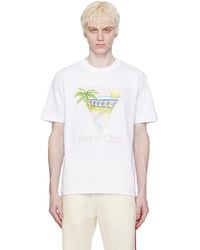 CASABLANCA - T-shirt 'tennis club' blanc à image à logo - Lyst