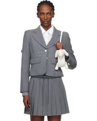 Thom Browne - Wool Seersucker Cropped Blazer - Lyst