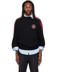 Balenciaga - Cotton Logo Sleeve Knit Stripe Sweater - Lyst
