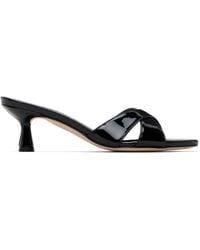 Aeyde - Sandales À Talon De Style Mule Vero Noires En Cuir Verni - Lyst