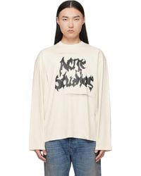 Acne Studios - Off- Gothic Logo T-Shirt - Lyst
